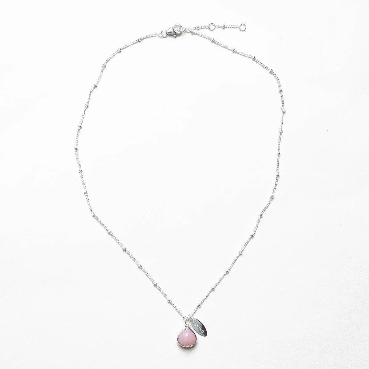 October Pink Opal Birthstone Necklace by Tiny Rituals