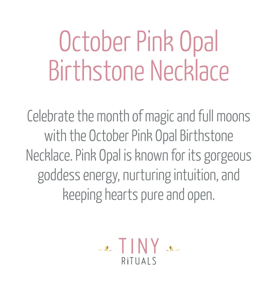 October Pink Opal Birthstone Necklace by Tiny Rituals