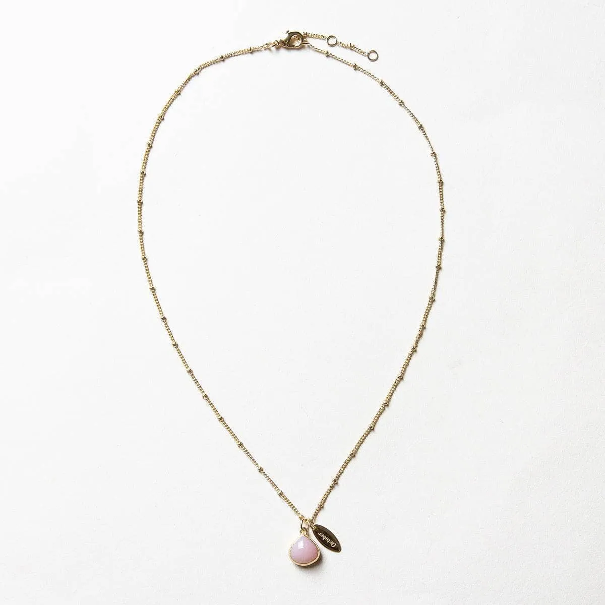 October Pink Opal Birthstone Necklace by Tiny Rituals