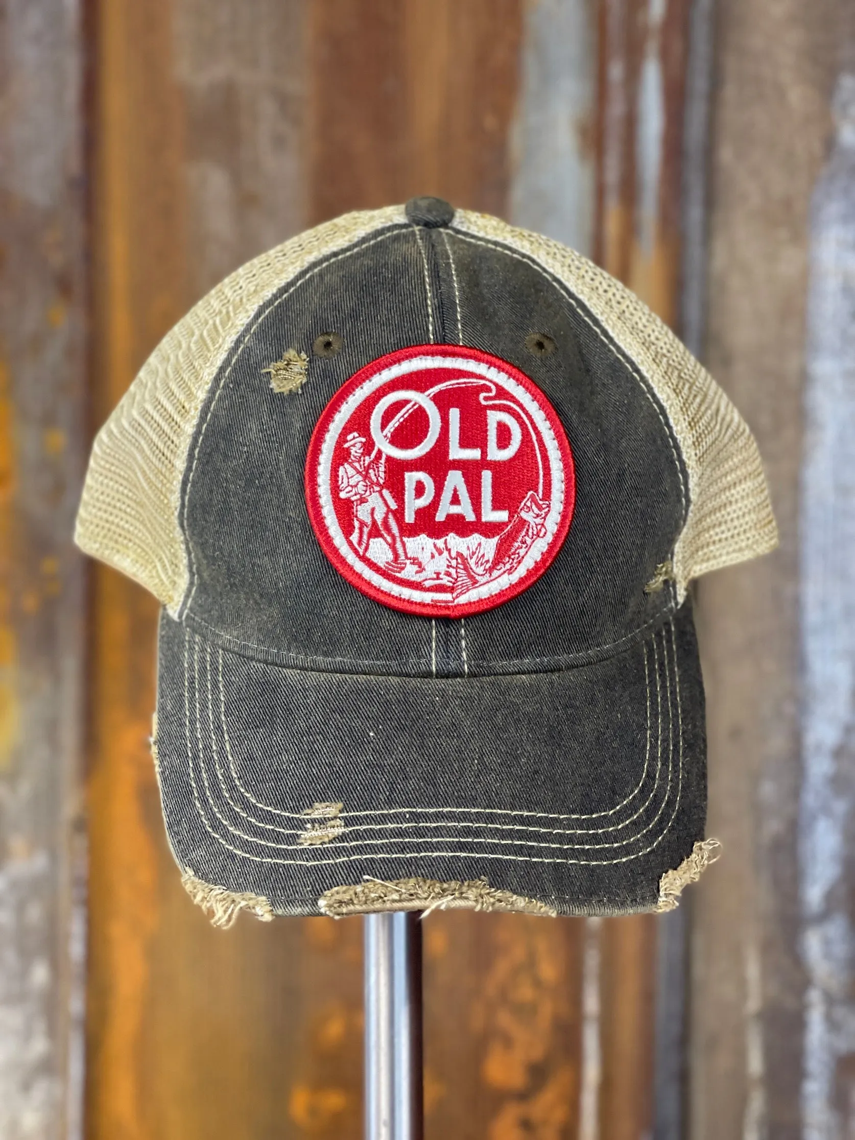 OLD PAL Minnow Bucket Hat- Distressed Black Snapback