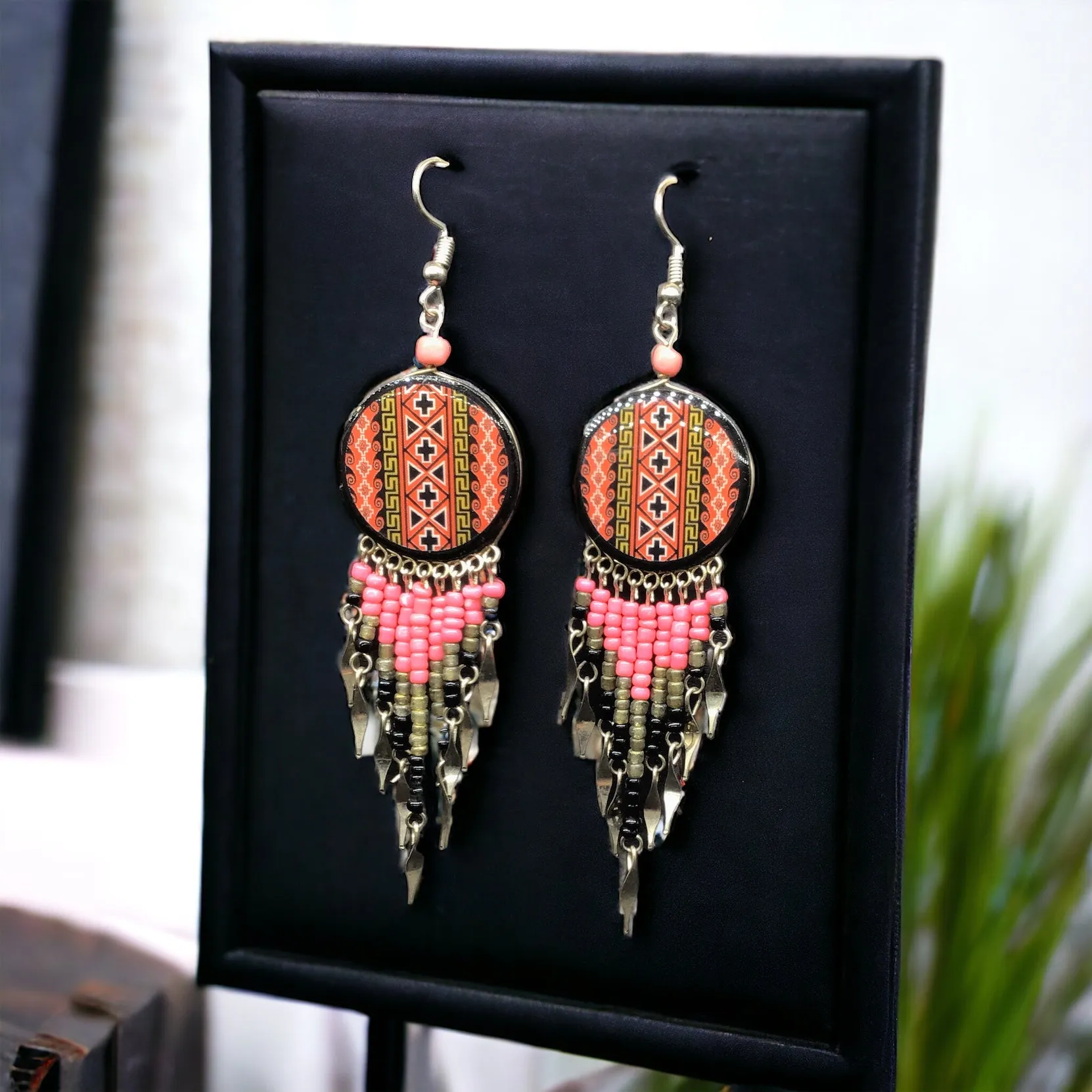 OldTribes™ Southwestern Round Red Earrings