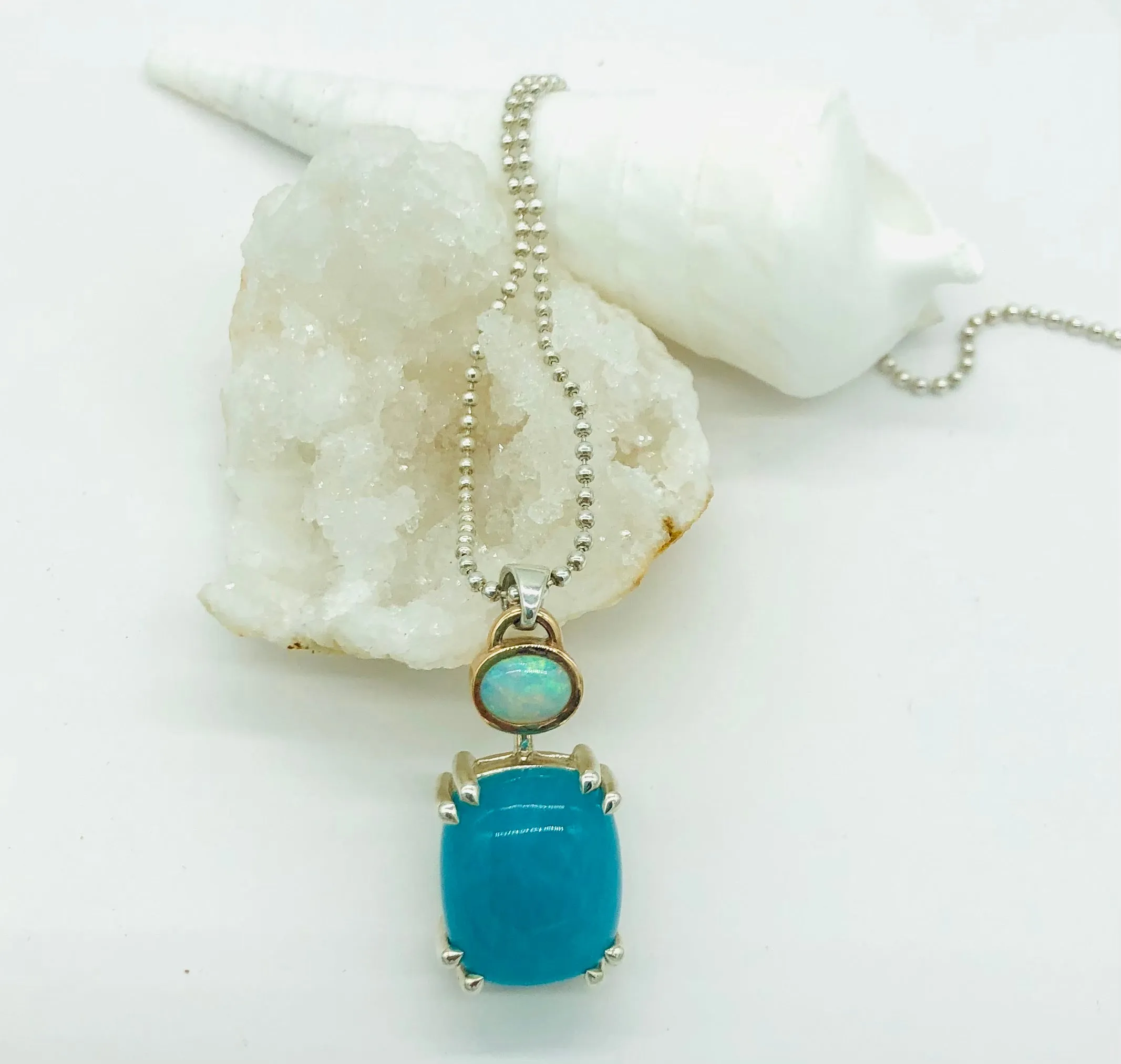 Opal and Amazonite Pendant Ai67