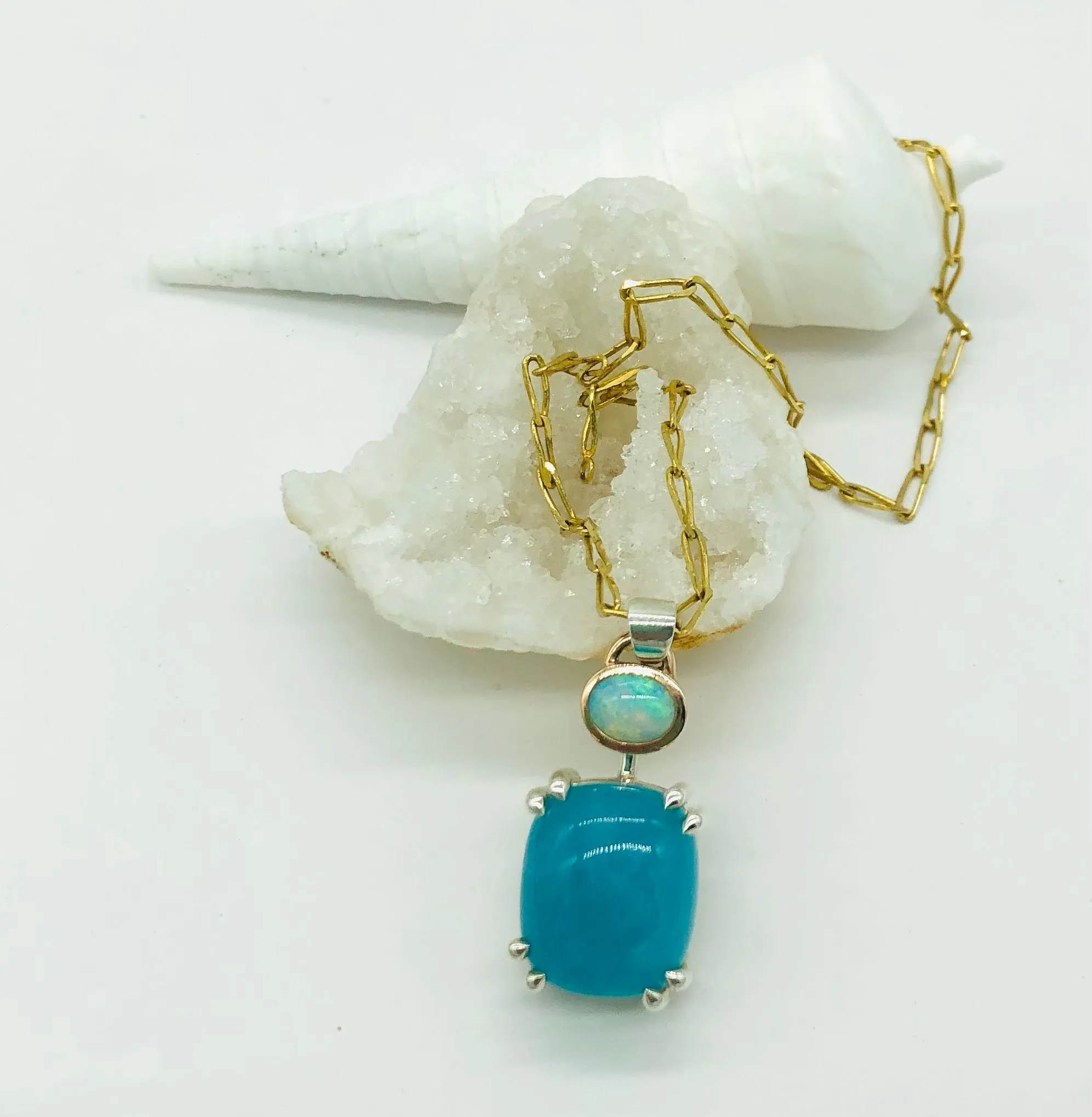 Opal and Amazonite Pendant Ai67