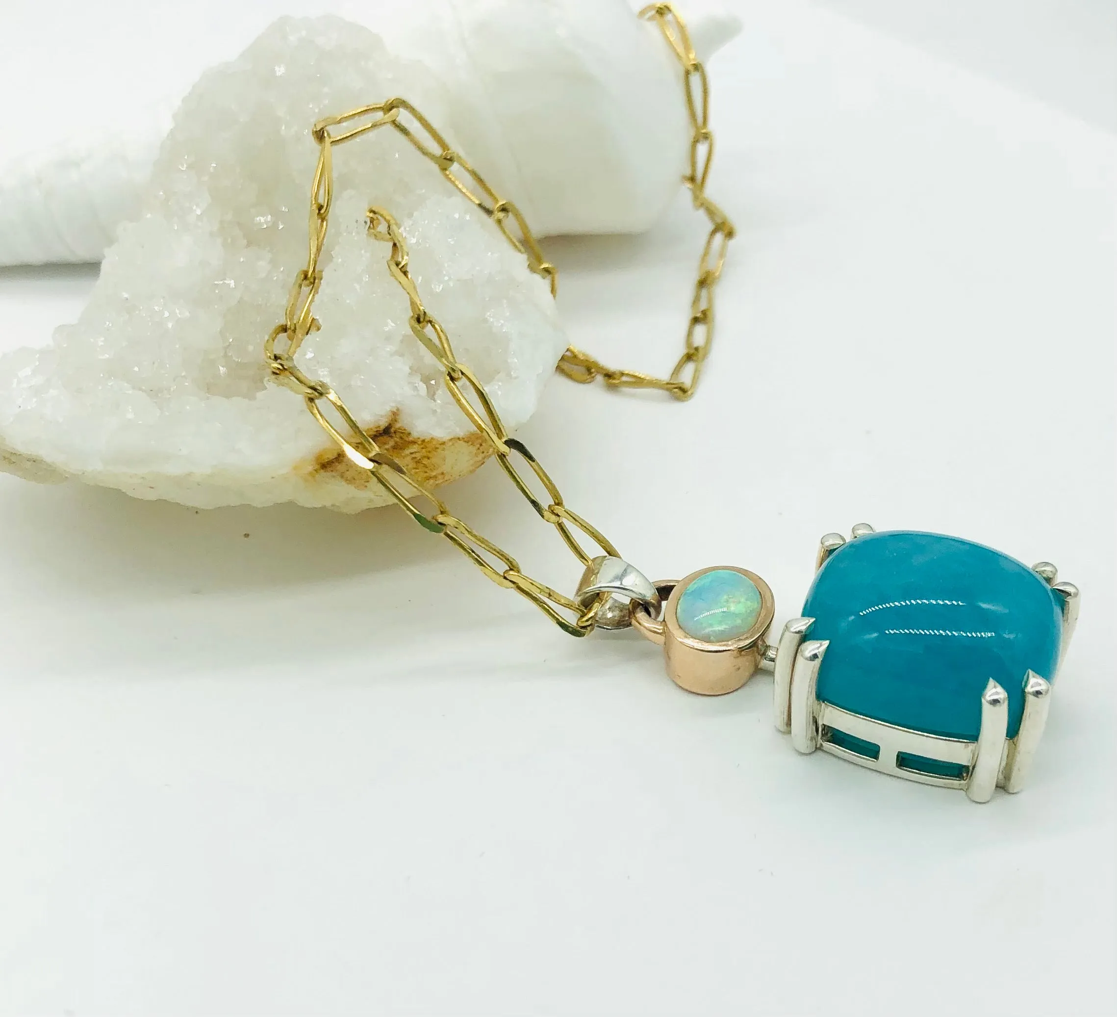 Opal and Amazonite Pendant Ai67