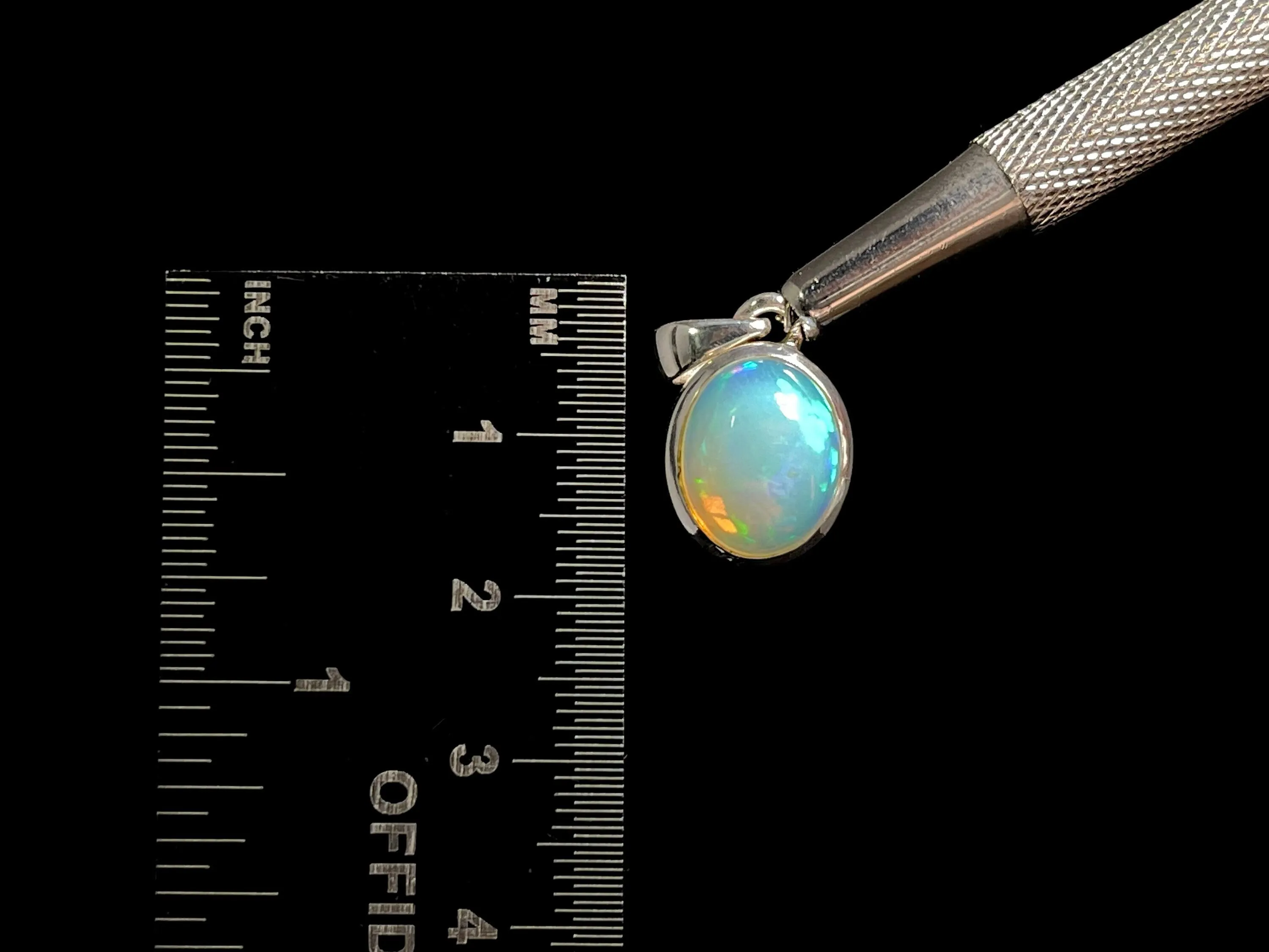 OPAL Pendant - Sterling Silver, 10x12mm Oval Cabochon - Opal Necklace, Birthstone Necklace, Opal Jewelry, Welo Opal, 49061