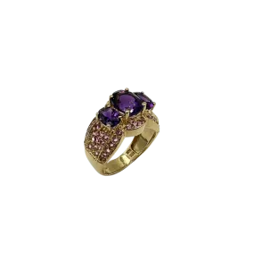 Oval Amethyst & Pink Tourmaline Ring