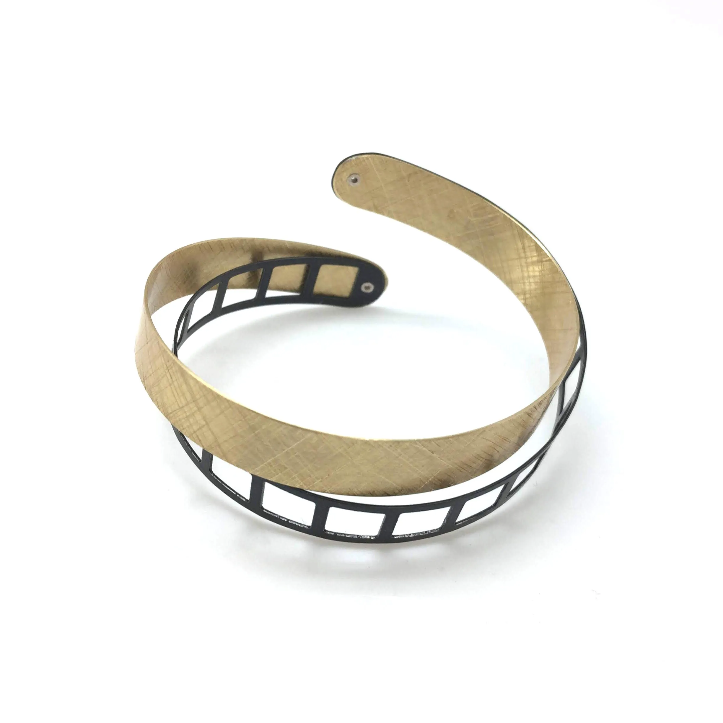 Oxidized Silver and Gold Vermeil Film Strip Bracelet