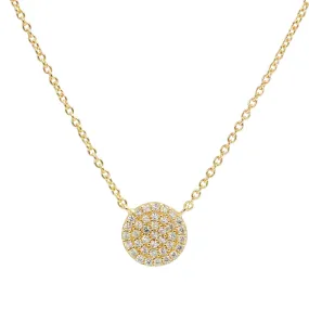 Pave Disk Necklace