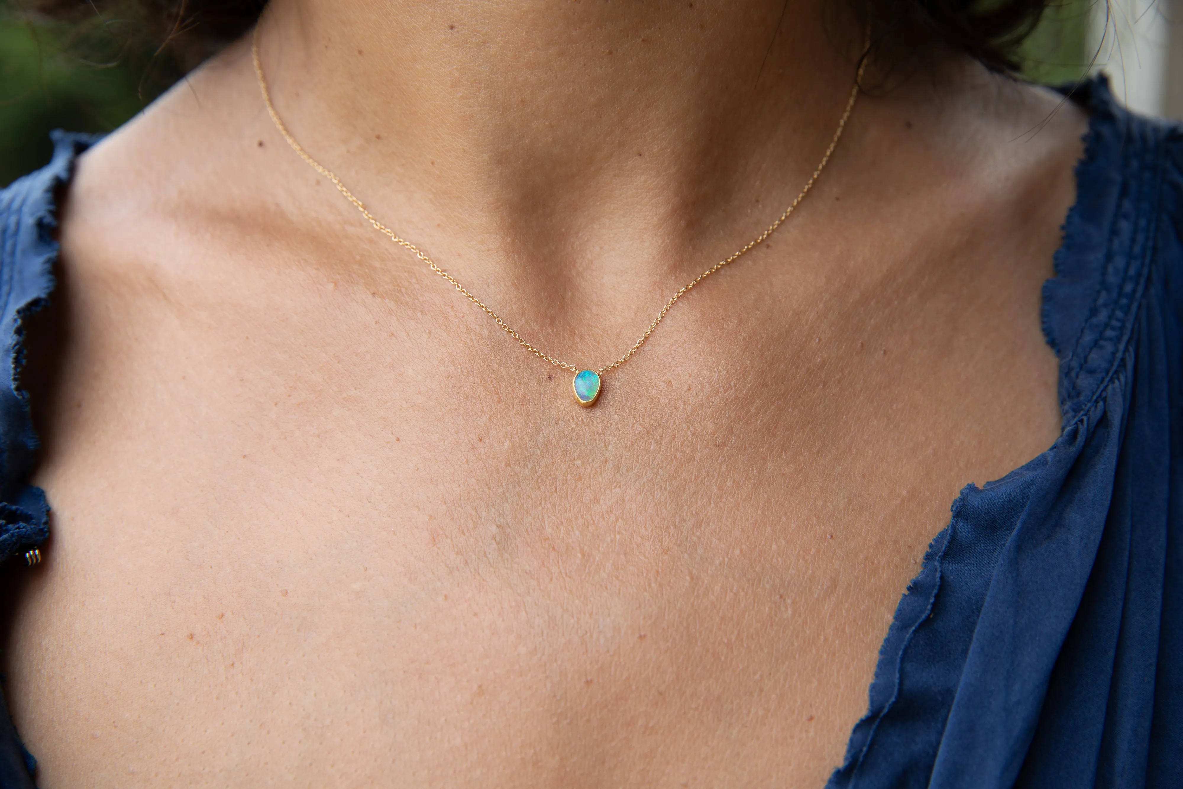 Pear Shaped Opal Necklace