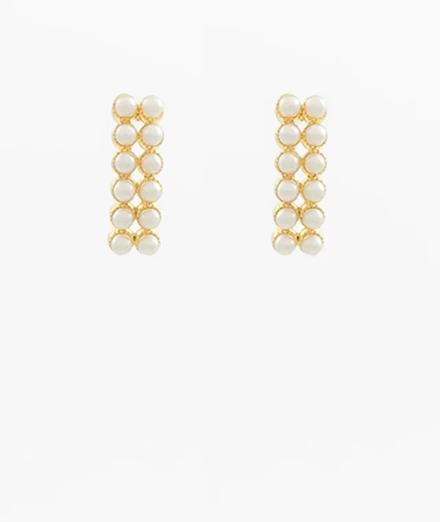 Pearl Beaded Bar Earring