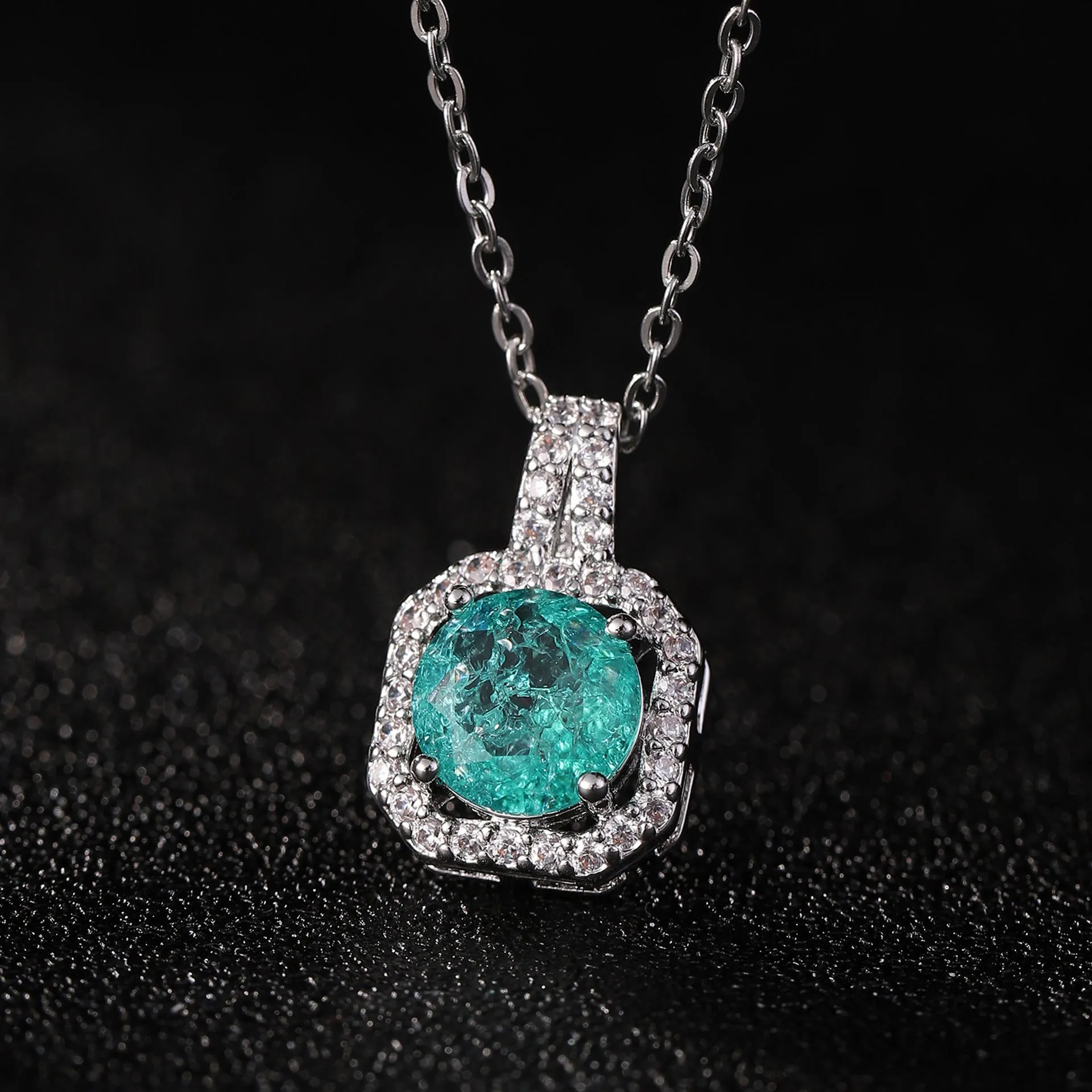 Perfume Bottle Pendant Necklace Women's Full Diamond