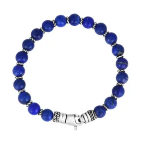 Phillip Gavriel Men's Silver & Lapis Bead Bracelet