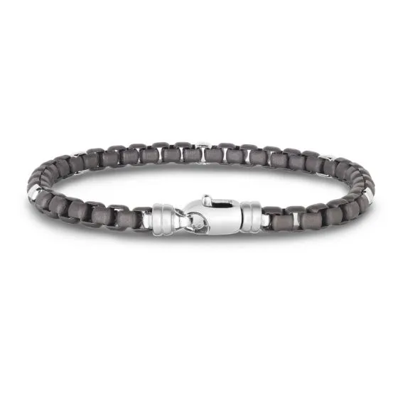 Phillip Gavriel Men's Silver Gunmetal Box Link Bracelet