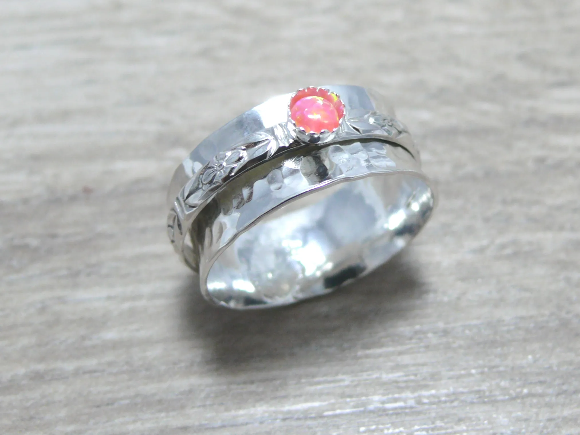 Pink Opal Spinning Ring