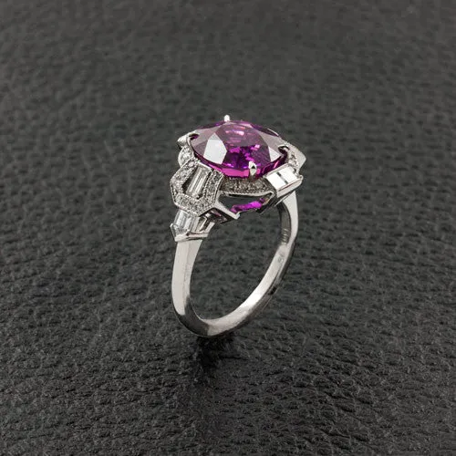 Pink Sapphire & Diamond Estate Ring