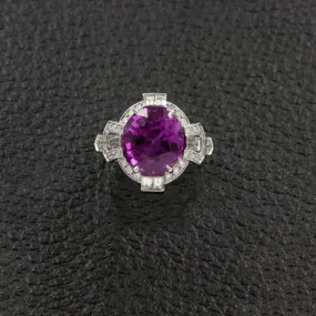 Pink Sapphire & Diamond Estate Ring