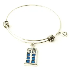 Police Box Bracelet | Bangle For Fans of the Popular TV Series Gift for Men Women Boys Girls Police Decor Call Box Policeman Box - Hypoallergenic