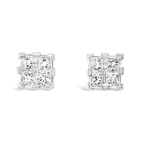 Princess cut Diamond Earrings