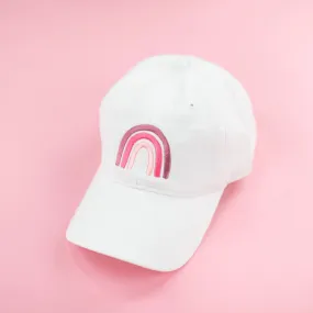 Rainbow Hat - ADULT - White Baseball Cap