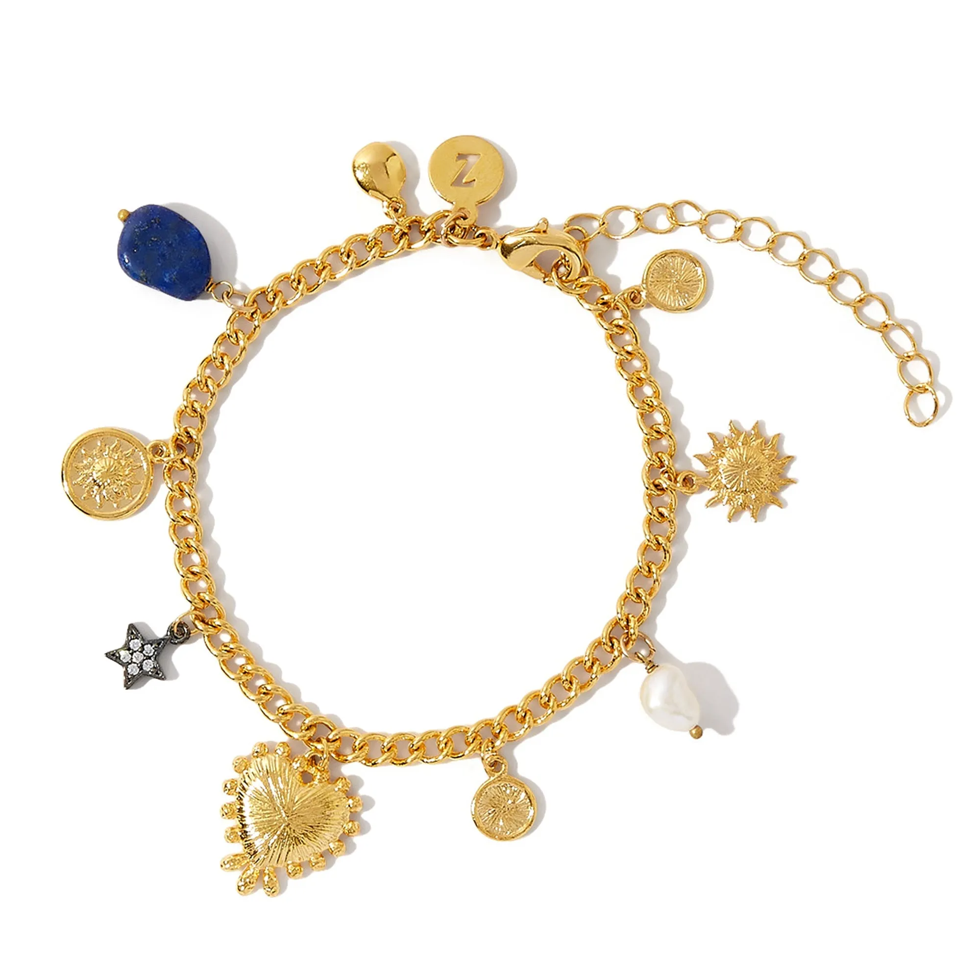 Real Gold Plated Z Grecian Charm Bracelet For Women By Accessorize London