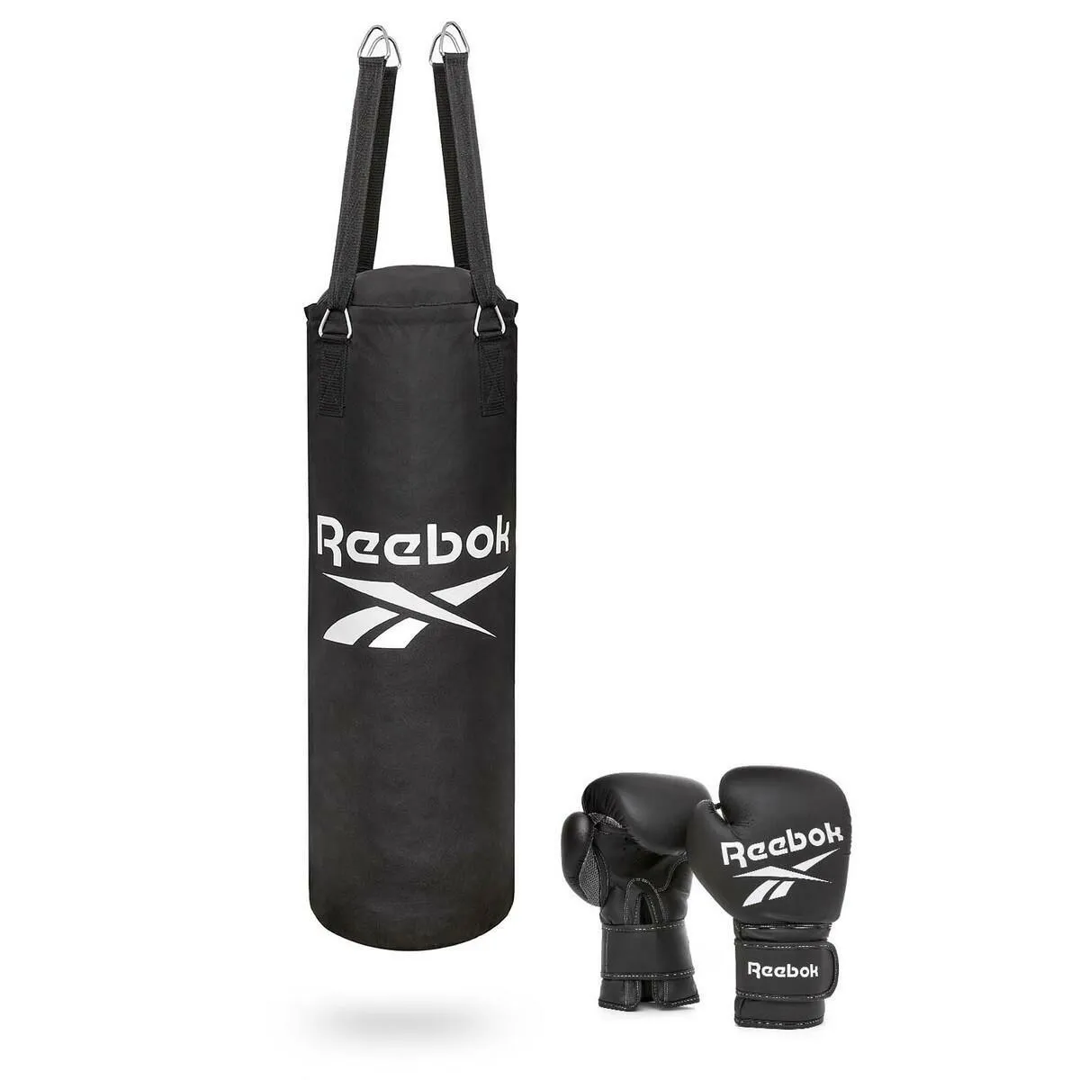 Reebok 3ft Punch Bag and Boxing Gloves Black