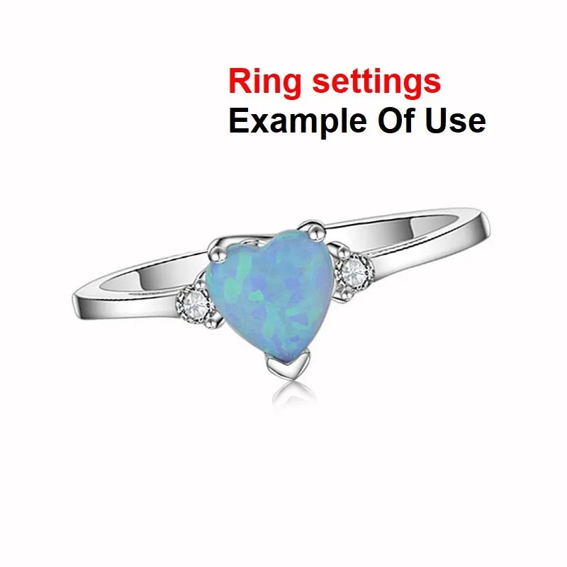 Ring Setting Blank 6mm 1pc 925 Sterling Silver CZ Semi Mount for 1 Heart Shape Faceted Stone 3 Prongs Love Theme Wholesale Available