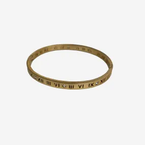 ROMAN NUMERALS BANGLE IN GOLD COLOUR