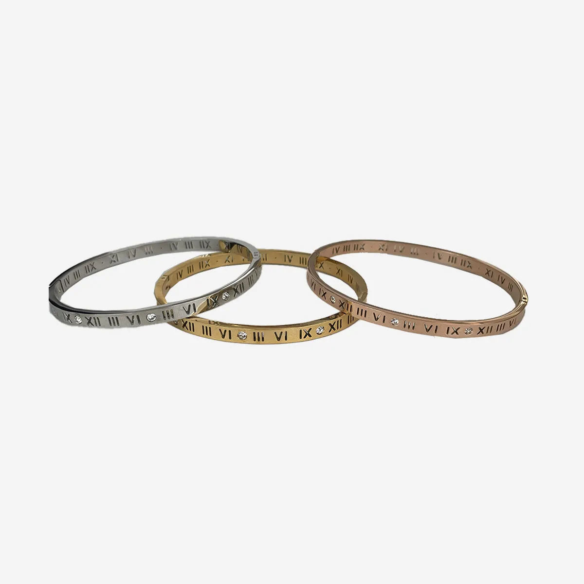 ROMAN NUMERALS BANGLE IN GOLD COLOUR