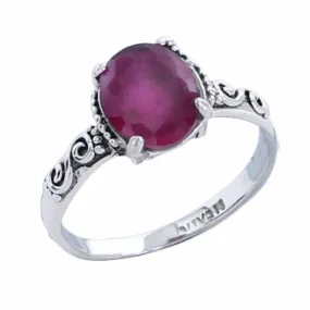 Rough Ruby Delicate Setting (925) Sterling Silver Ring