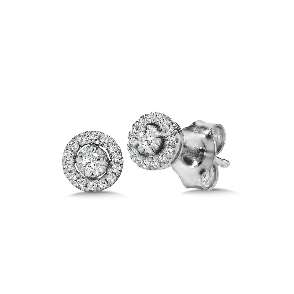 ROUND DIAMOND STAR, HEAVENLY HALO EARRINGS