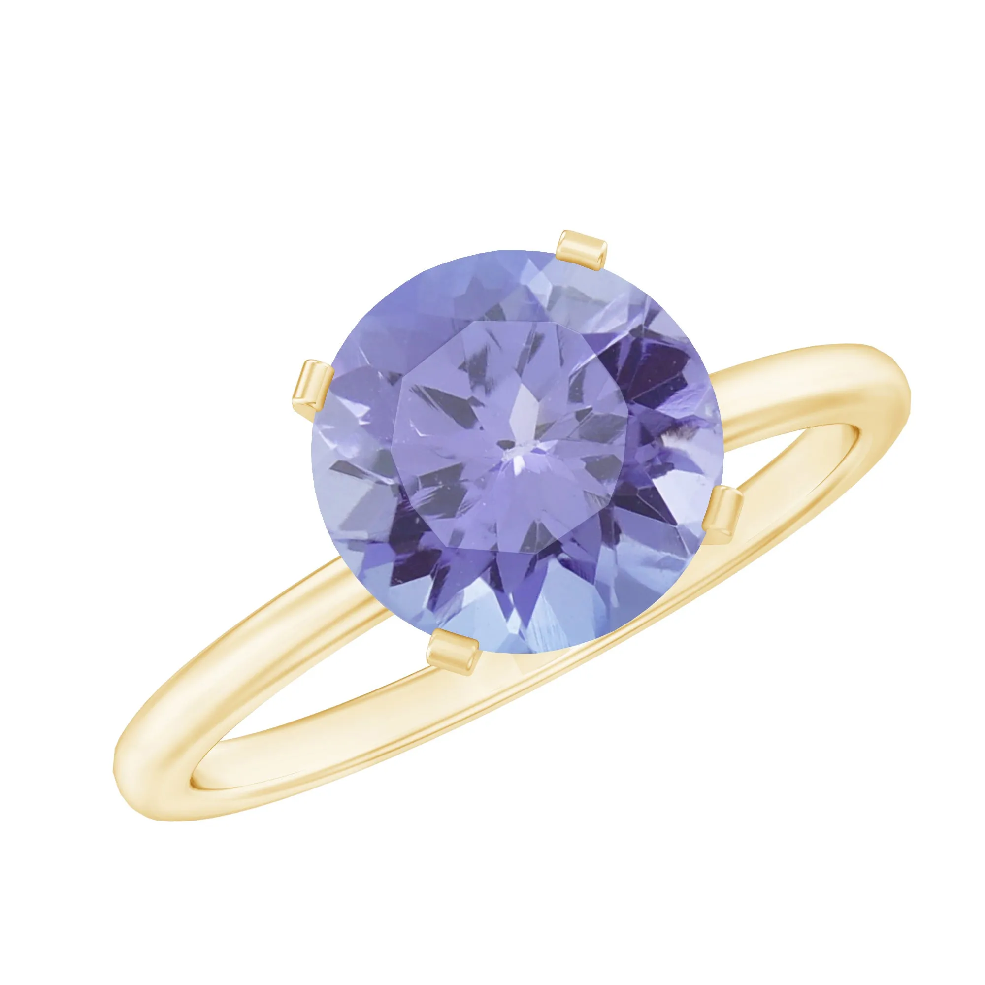 Round Tanzanite Solitaire Engagement Ring