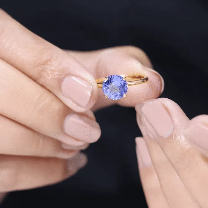 Round Tanzanite Solitaire Engagement Ring