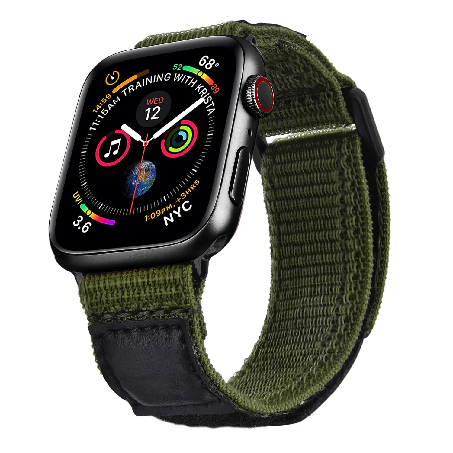 Rugged Nylon Sports Band for Apple Watch 38/40/41mm & 45/44/42mm