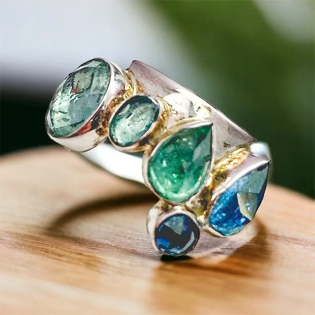 SALE! Atlantean Blue Ombre Statement Ring - Size 7