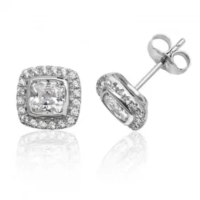 Silver & Co Halo Cubic Zirconia Stud Earrings SEG0005CZ