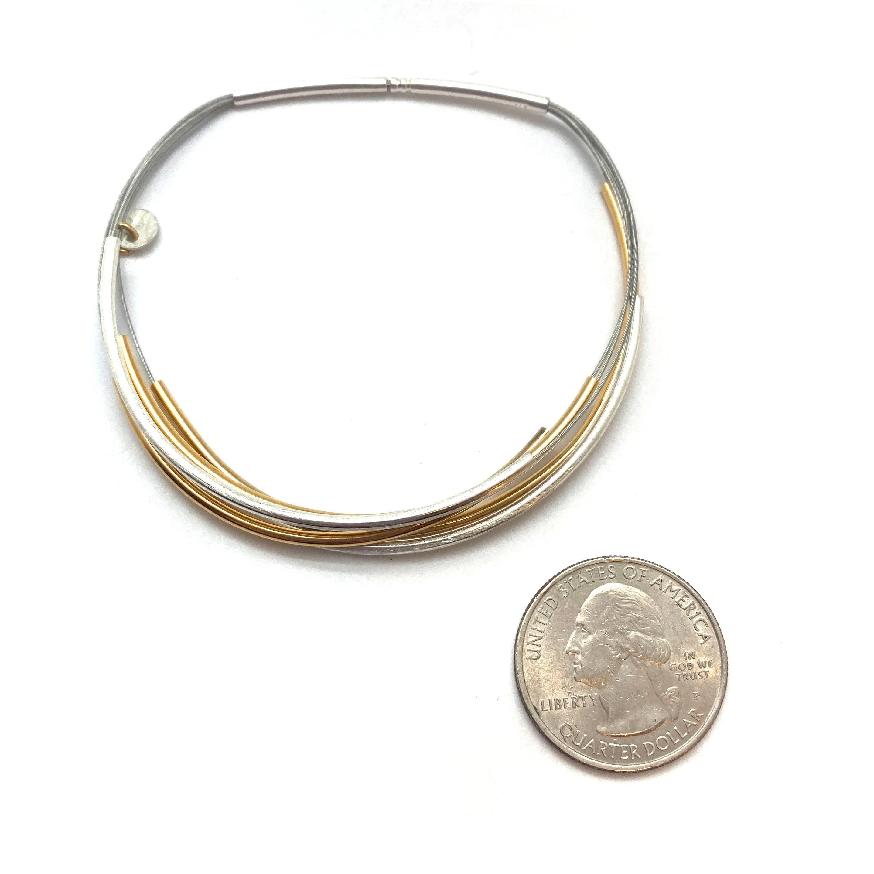 Silver and Gold Bar Bracelet