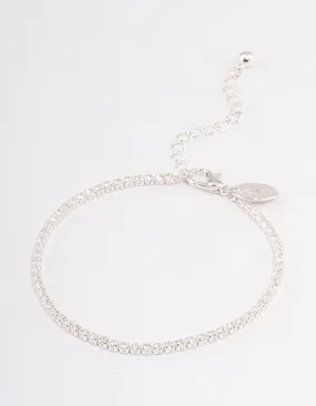 Silver Plated Small Round Tennis Bracelet