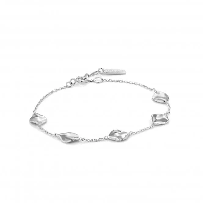 Silver Rhodium Plated Crush Multiple Discs Bracelet B017-03H