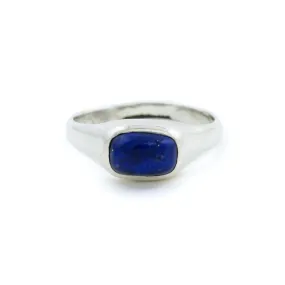 Silver x Domed Lapis Lazuli Signet