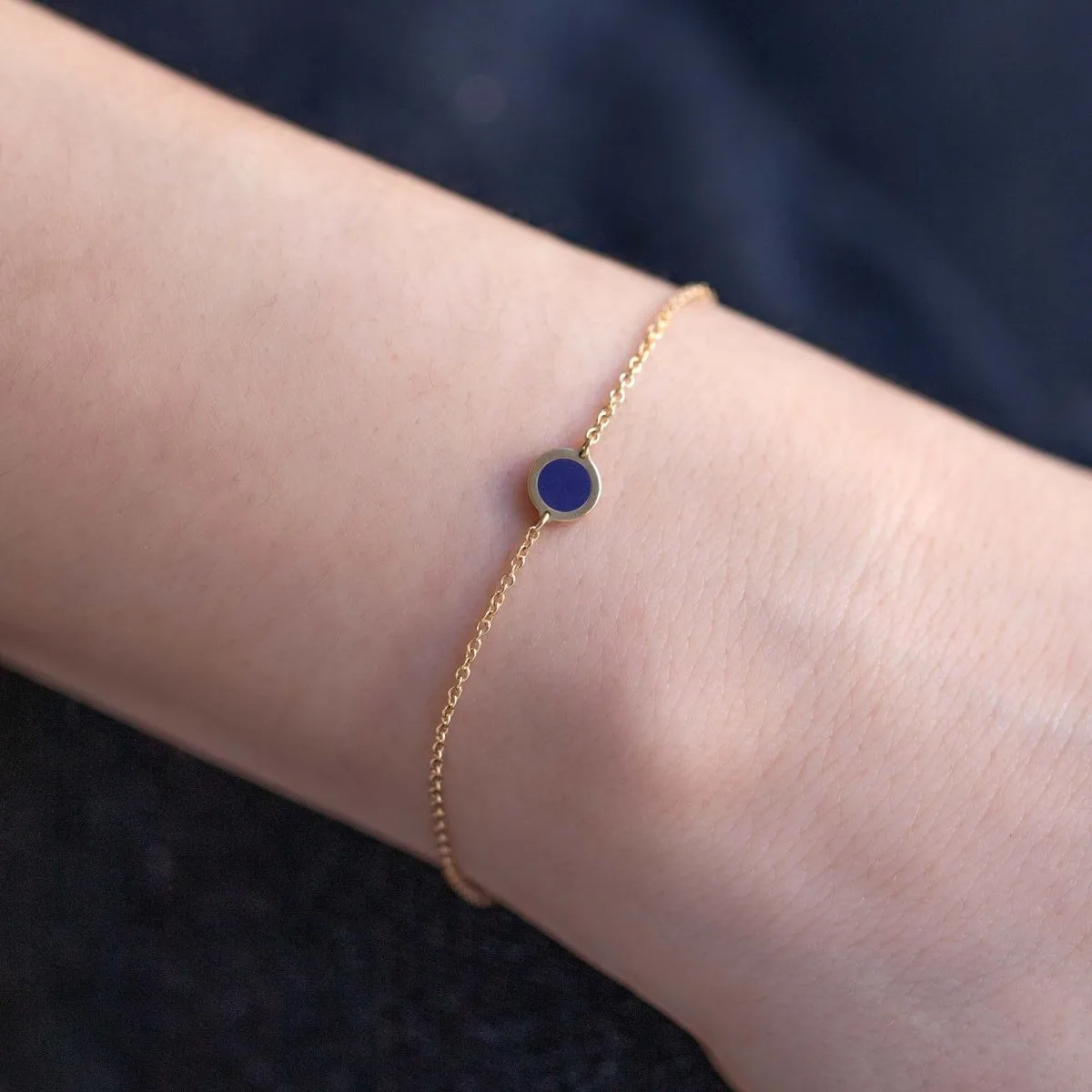 Single Gemstone Circle Bracelet Lapis Lazuli