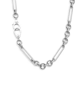 Sister Hook Midsize Mixed Clip Chain White Gold