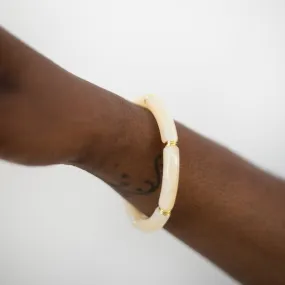 Skinny Acrylic Bamboo Bracelet: Ivory