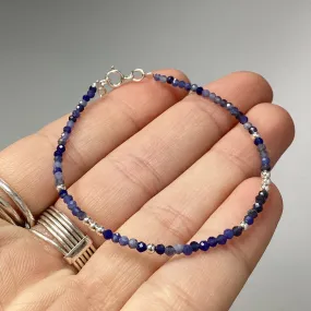 Sodalite Sterling Silver Beaded Bracelet