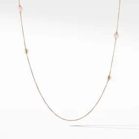 Solari Station Necklace in 18K Yellow Gold with Pink Opals