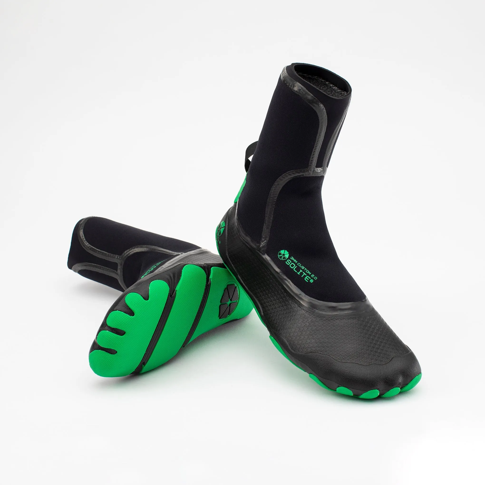 Solite Custom 2.0 3mm Booties-Green/Black