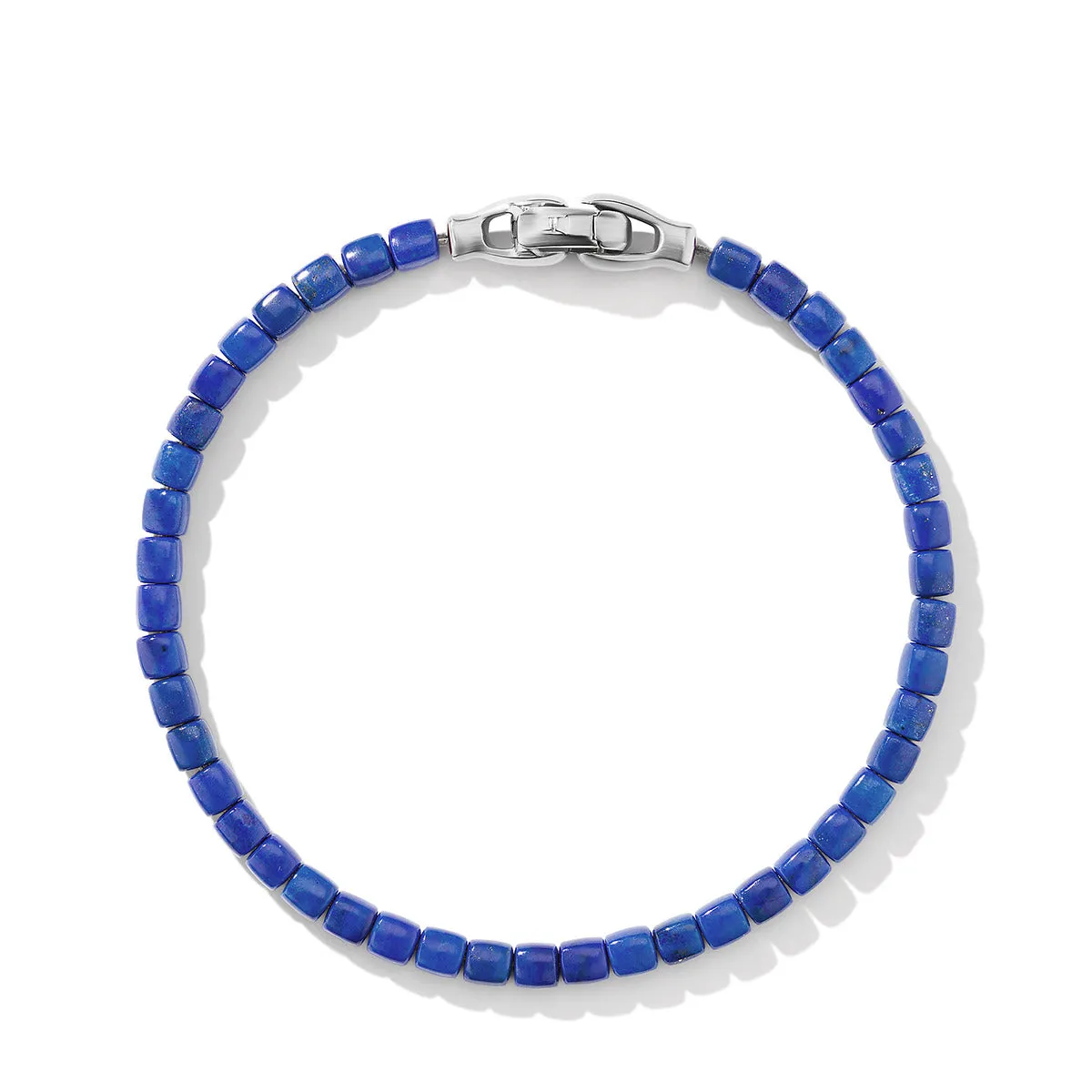 Spiritual Beads Cushion Bracelet in Sterling Silver with Lapis