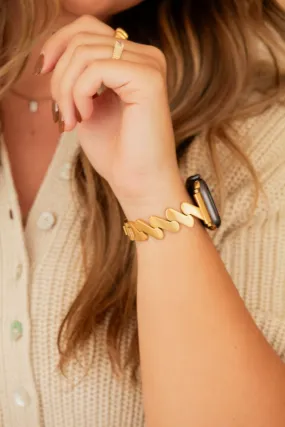 Squiggle Chain Gold Watch Band