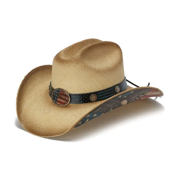 Stampede Hats - Flying Eagle Brim USA Flag Cowboy Hat