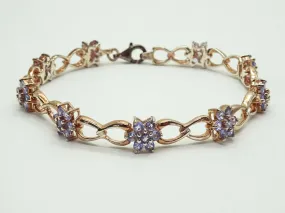 Starburst Iolite Rose Gold Plated Sterling Silver Infinity Link Bracelet 7.5"