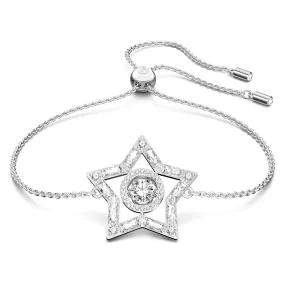 STELLA STAR BRACELET, WHITE, RHODIUM PLATED